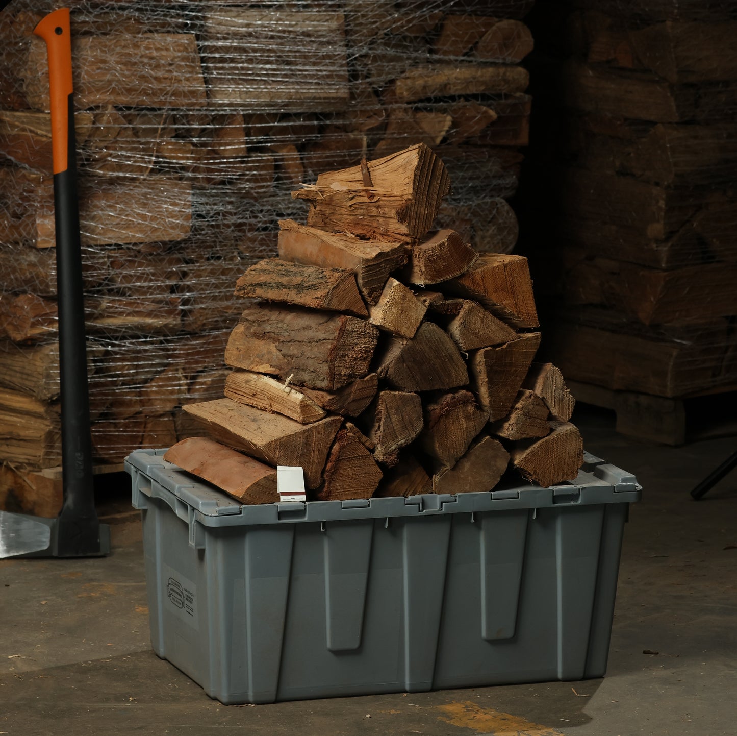 12 inch mixed hardwood firewood in a box