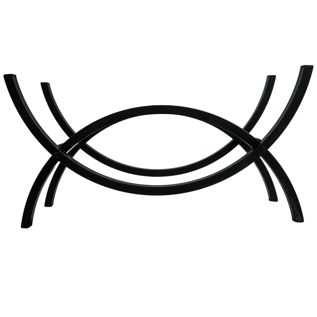 3 ft Crescent Metal Firewood Rack – Black, Indoor/Outdoor