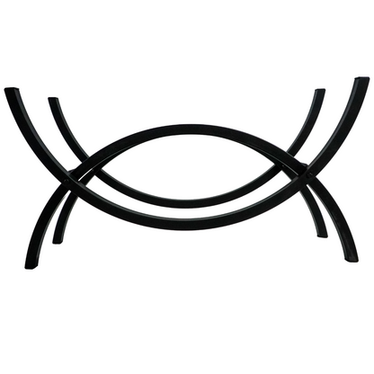 3 ft Crescent Metal Firewood Rack – Black, Indoor/Outdoor
