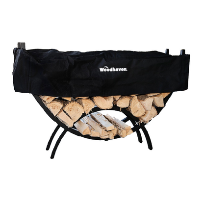 5 ft Crescent Firewood Rack with Seasoning Cover