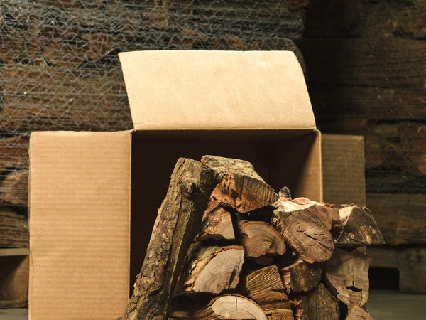 Apple cooking wood in a box