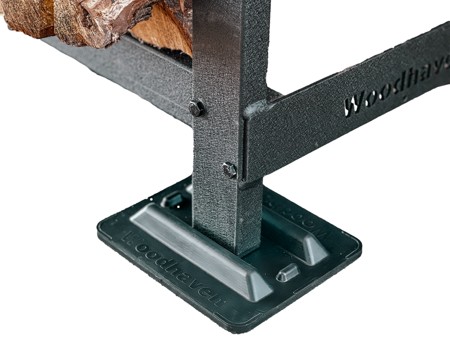 3 ft Crescent Metal Firewood Rack – Black, Indoor/Outdoor