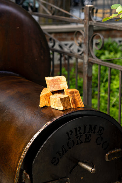 SPLITS kiln-dried wood on an offset smoker