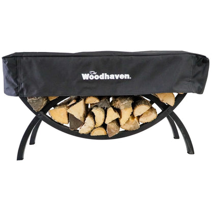 3 ft Crescent Metal Firewood Rack – Black, Indoor/Outdoor